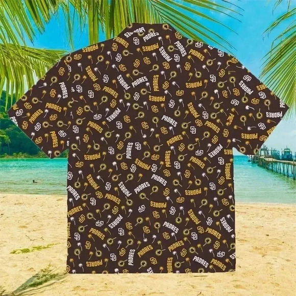 San Diego Padres BDA Button Up XL Brown Shirt Southwest Promo MLB Baseball - Picture 4 of 5